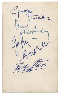 Lot #2001 Beatles Signed Promo Card