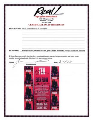 Lot #2344 Pearl Jam Signed Photograph - Image 2