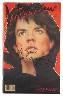 Lot #2103 Andy Warhol Signed Interview Magazine with Mick Jagger Cover - Image 1