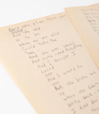 Lot #2068 Bob Dylan Signed Handwritten Poem: 