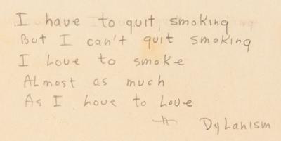 Lot #2060 Bob Dylan Triple-Signed Handwritten Poems: 