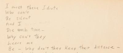 Lot #2063 Bob Dylan Signed Handwritten Poem: 