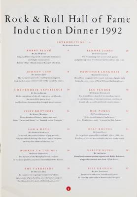 Lot #2100 Jimi Hendrix Experience and Others 1992 Rock and Roll Hall of Fame Program with CD - Image 2