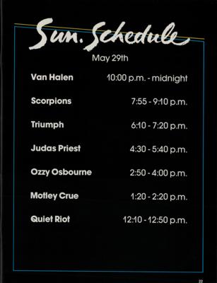 Lot #2312 David Bowie, The Clash, U2, Van Halen, Stevie Nicks, and Others 1983 US Festival Program - Image 2