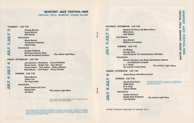 Lot #2149 Led Zeppelin, Dave Brubeck, Jeff Beck Group, Kenny Burrell, Johnny Winter, Buddy Rich, James Brown, Art Blakey, Bill Evans, and Others 1969 Newport Jazz Festival Program - Image 3