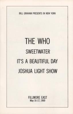 Lot #2123 The Who May 1969 'Fire Incident' Fillmore East Program - Image 3