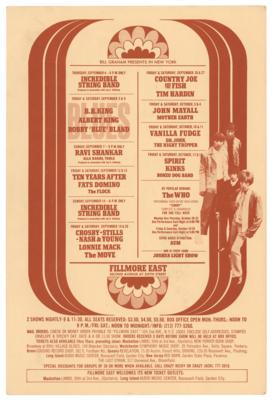 Lot #2120 The Who 'Tommy' 1969 Fillmore East Postcard Handbill - Image 1