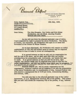 Lot #2026 Brian Epstein Document Signed - Image 1