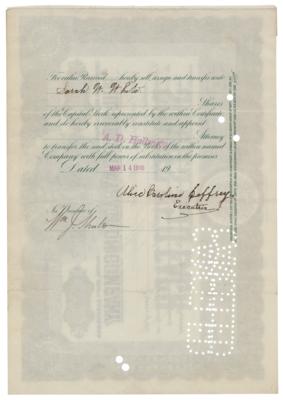 Lot #302 Titanic: Widener, George Signed Document - Image 2