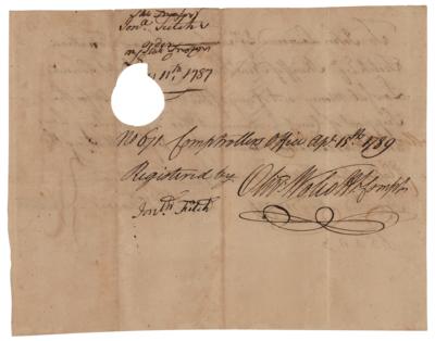 Lot #322 Oliver Wolcott, Jr. Document Signed - Image 2