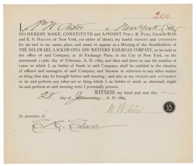 Lot #191 William Waldorf Astor Document Signed - Image 1