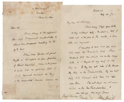 Lot #196 John Bright (2) Autograph Letters Signed - Image 1