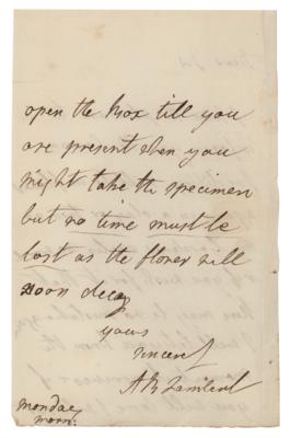 Lot #250 Aylmer Bourke Lambert: Botanical correspondence from Lambert to Lindley: 