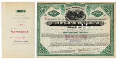 Lot #306 William K. Vanderbilt and Chauncey Depew Signed Mortgage Bond - Image 1