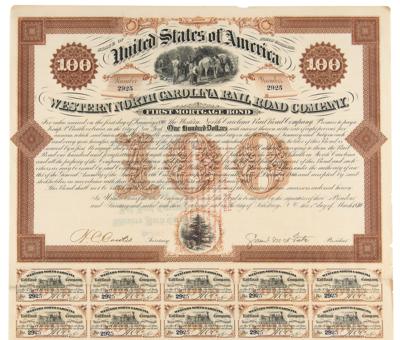 Lot #316 Western North Carolina Railroad Company Mortgage Bond - Image 1