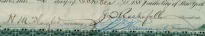 Lot #135 John D. Rockefeller and Henry M. Flagler Signed Stock Certificate - Image 3
