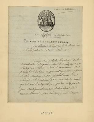 Lot #340 Lazare Carnot Document Signed - Image 1