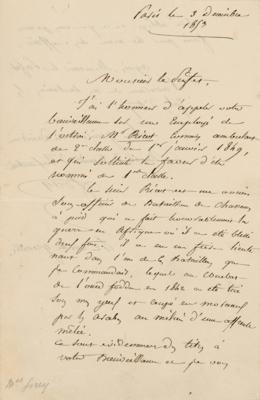 Lot #345 Élie Frédéric Forey Autograph Letter Signed - Image 1