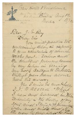 Lot #290 May French Sheldon Autograph Letter Signed - Image 1
