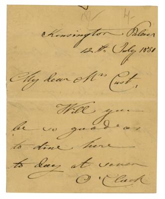 Lot #281 Princess Victoria of Saxe-Coburg-Saalfeld Autograph Letter Signed - Image 1