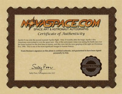 Lot #373 Frank Borman Signed 'Earthrise' Photograph - Image 2