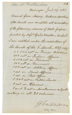 Lot #211 John J. Crittenden and John McLean Letter Signed - Image 2