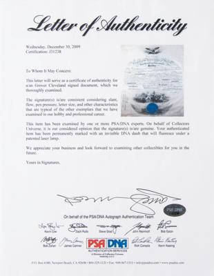 Lot #49 Grover Cleveland Document Signed as President - Image 3