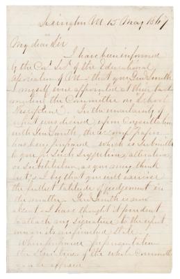 Lot #328 Robert E. Lee: As president of Washington College, Lee learns that he has been appointed to 