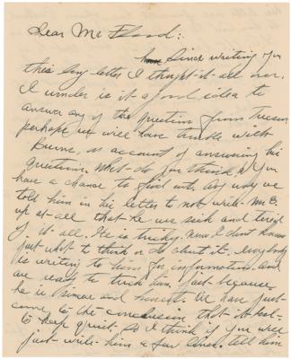 Lot #171 Wyatt Earp-dictated Letter Handwritten by His Wife, Josephine - Image 1
