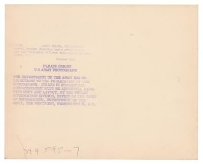 Lot #332 Douglas MacArthur Signed Photograph - Image 2
