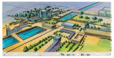 Lot #860 X-Men (10) Panorama Production Watercolors with Overlay Backgrounds from X-Men: The Animated Series Production Backgrounds - Image 6