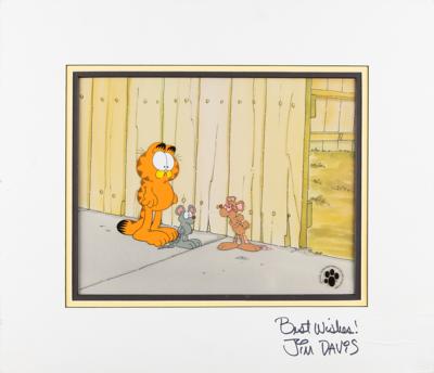 Lot #873 Garfield and Mice production key master background set-up from Garfield and Friends signed by Jim Davis Production Key Master Background Set-Up - Image 1