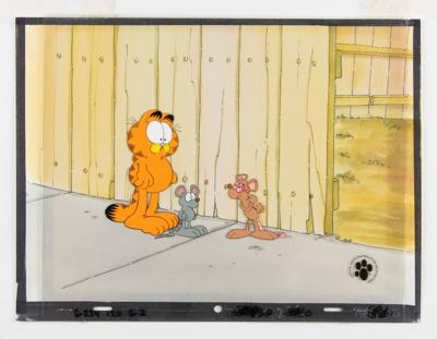 Lot #873 Garfield and Mice production key master background set-up from Garfield and Friends signed by Jim Davis Production Key Master Background Set-Up - Image 3