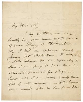 Lot #145 John F. W. Herschel: Botanical letter by important astronomer John Herschel, sending thanks to Lindley for his 