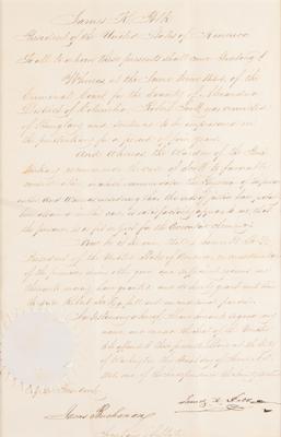 Lot #9 James K. Polk and James Buchanan Document Signed as President and Secretary of State - Image 1