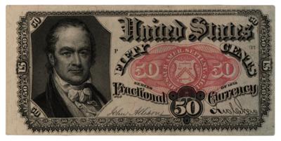 Lot #305 United States 50-cent Fractional Currency (William Crawford) Currency - Image 1
