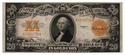Lot #289 Series 1922 20-Dollar Gold Certificate (George Washington) Currency - Image 1
