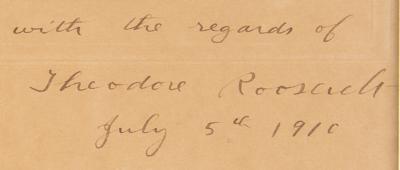 Lot #18 Theodore Roosevelt Signed Photograph - Image 2