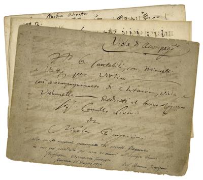 Lot #482 Niccolo Paganini Autograph Musical Manuscript - Image 1