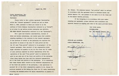 Lot #571 Steve McQueen Document Signed for 'The