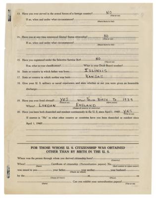 Lot #572 Elizabeth Taylor Document Filled Out and Signed Thrice as a 10-Year-Old - Image 2