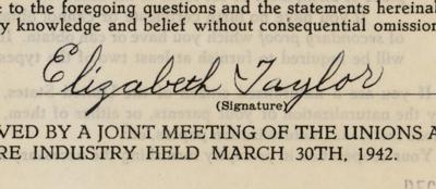 Lot #572 Elizabeth Taylor Document Filled Out and Signed Thrice as a 10-Year-Old - Image 4