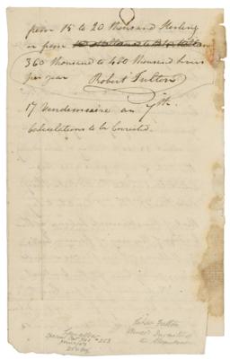 Lot #144 Robert Fulton Autograph Manuscript Signed - Image 3