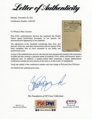 Lot #144 Robert Fulton Autograph Manuscript Signed - Image 4