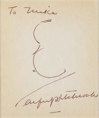 Lot #566 Alfred Hitchcock Signed Original Self Portrait Sketch - Image 1