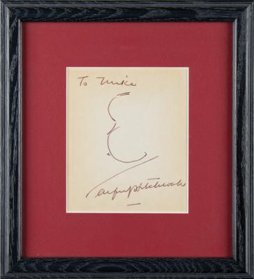 Lot #566 Alfred Hitchcock Signed Original Self Portrait Sketch - Image 2