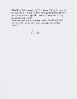 Lot #527 Eric Clapton and Steve Winwood Signed Blind Fath Tour Book - Image 3