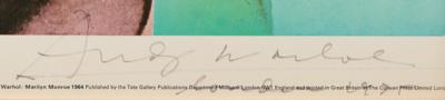 Lot #411 Andy Warhol Signed Poster of Marilyn Monroe - Image 2