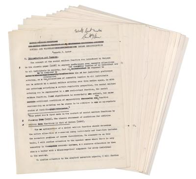 Lot #190 Kenneth Arrow: Original draft of Kenneth Arrow's essay on 