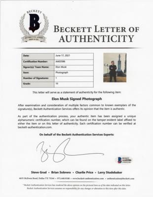 Lot #134 Elon Musk Signed Photograph Display - Image 6